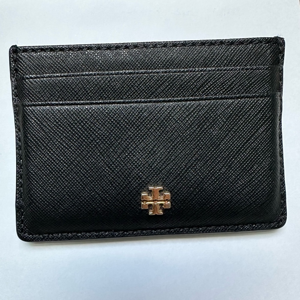 Tory Burch Black Leather Card Holder